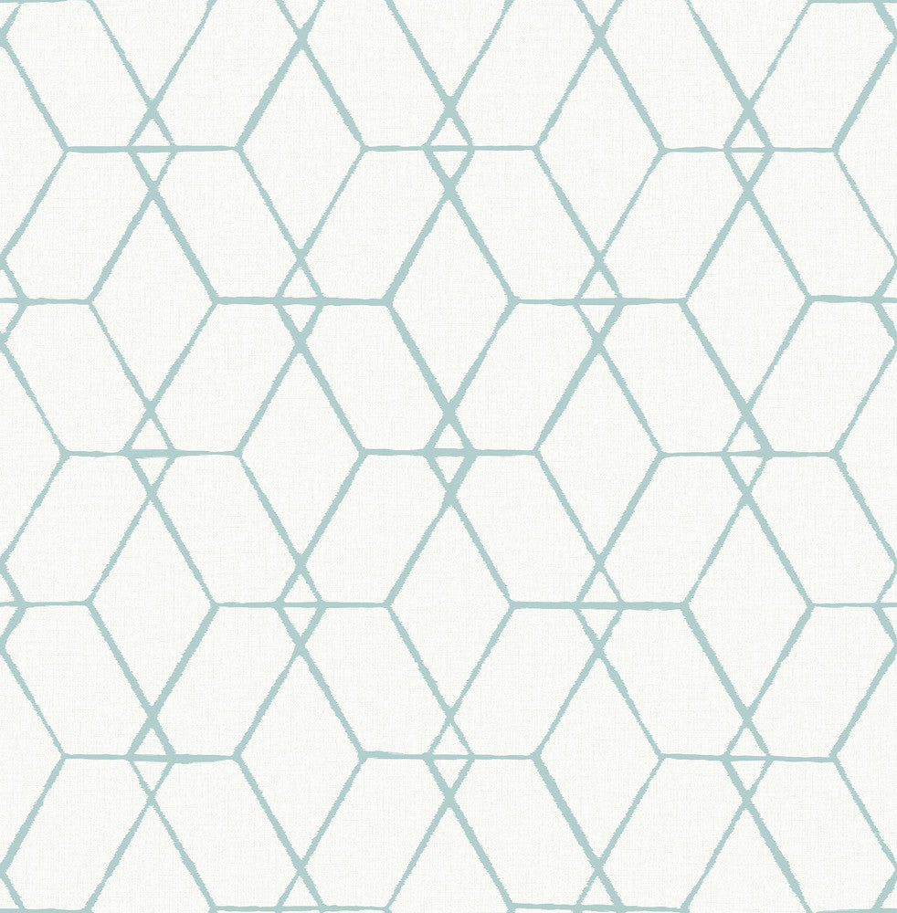 Osterlen Teal Trellis Wallpaper by A-Street Prints Conran's Plain Simple Useful Covers about 56.4 square feet 20.5-in by 33-ft long roll Unpasted 20.9 - Fabric Carolina -