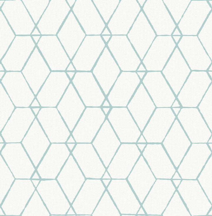 Osterlen Teal Trellis Wallpaper by A-Street Prints Conran's Plain Simple Useful Covers about 56.4 square feet 20.5-in by 33-ft long roll Unpasted 20.9 - Fabric Carolina -