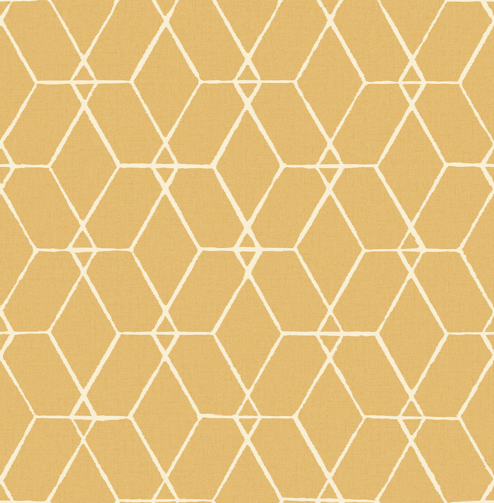 Osterlen Yellow Trellis Wallpaper by A-Street Prints Conran's Plain Simple Useful Covers about 56.4 square feet 20.5-in by 33-ft long roll Unpasted 20.9 - Fabric Carolina -