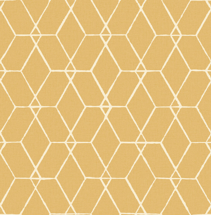 Osterlen Yellow Trellis Wallpaper by A-Street Prints Conran's Plain Simple Useful Covers about 56.4 square feet 20.5-in by 33-ft long roll Unpasted 20.9 - Fabric Carolina -