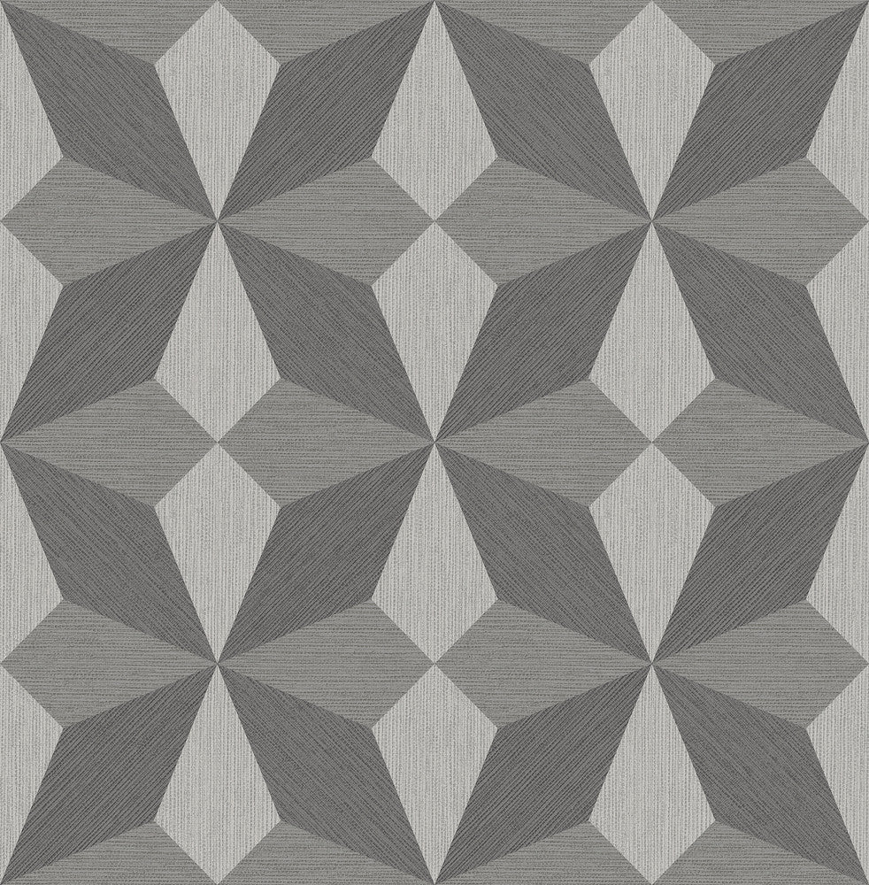 Valiant Grey Faux Grasscloth Mosaic Wallpaper by Decorline Architecture Covers about 56.4 square feet 20.5-in by 33-ft long roll Unpasted 10.4 - Fabric Carolina -