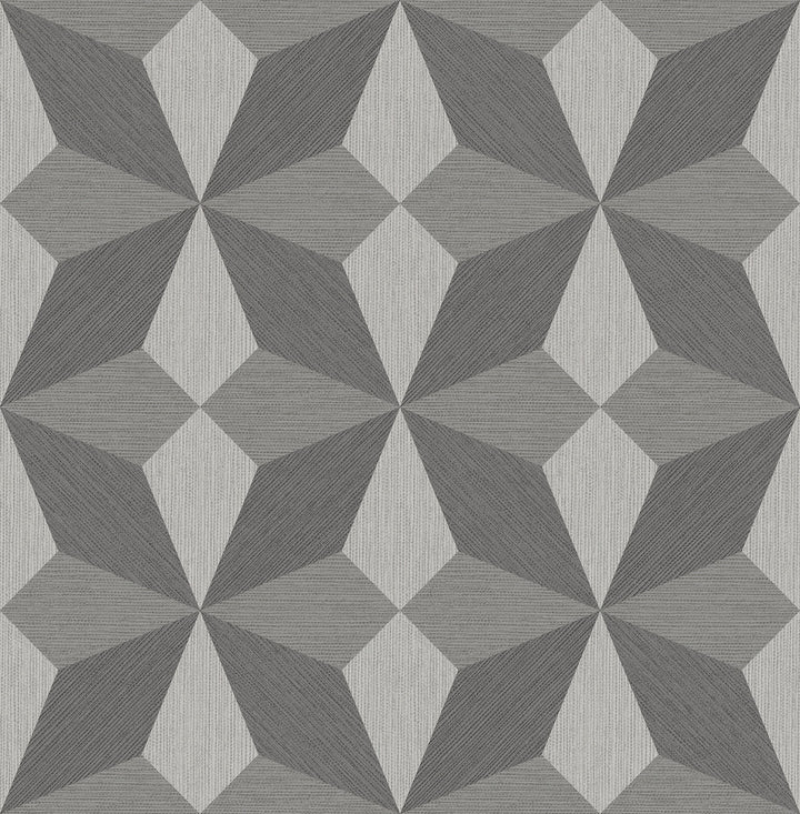 Valiant Grey Faux Grasscloth Mosaic Wallpaper by Decorline Architecture Covers about 56.4 square feet 20.5-in by 33-ft long roll Unpasted 10.4 - Fabric Carolina -