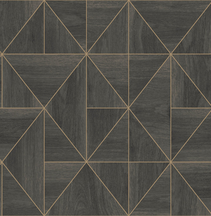 Cheverny Dark Brown Wood Tile Wallpaper by Decorline Architecture Covers about 56.4 square feet 20.5-in by 33-ft long roll Unpasted 20.9 - Fabric Carolina -