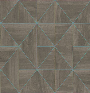Cheverny Brown Wood Tile Wallpaper by Decorline