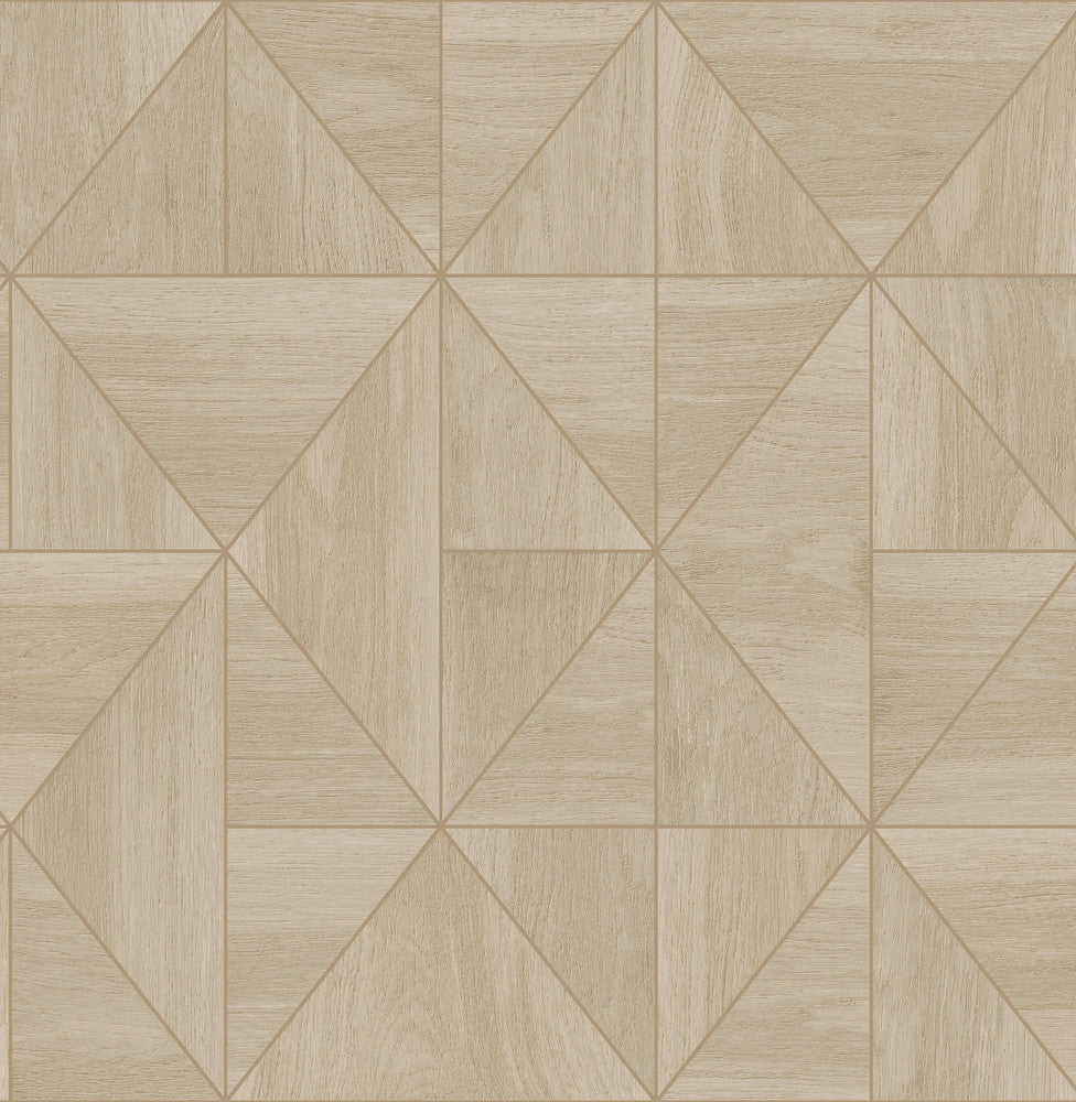 Cheverny Beige Wood Tile Wallpaper by Decorline Architecture Covers about 56.4 square feet 20.5-in by 33-ft long roll Unpasted 20.9 - Fabric Carolina -