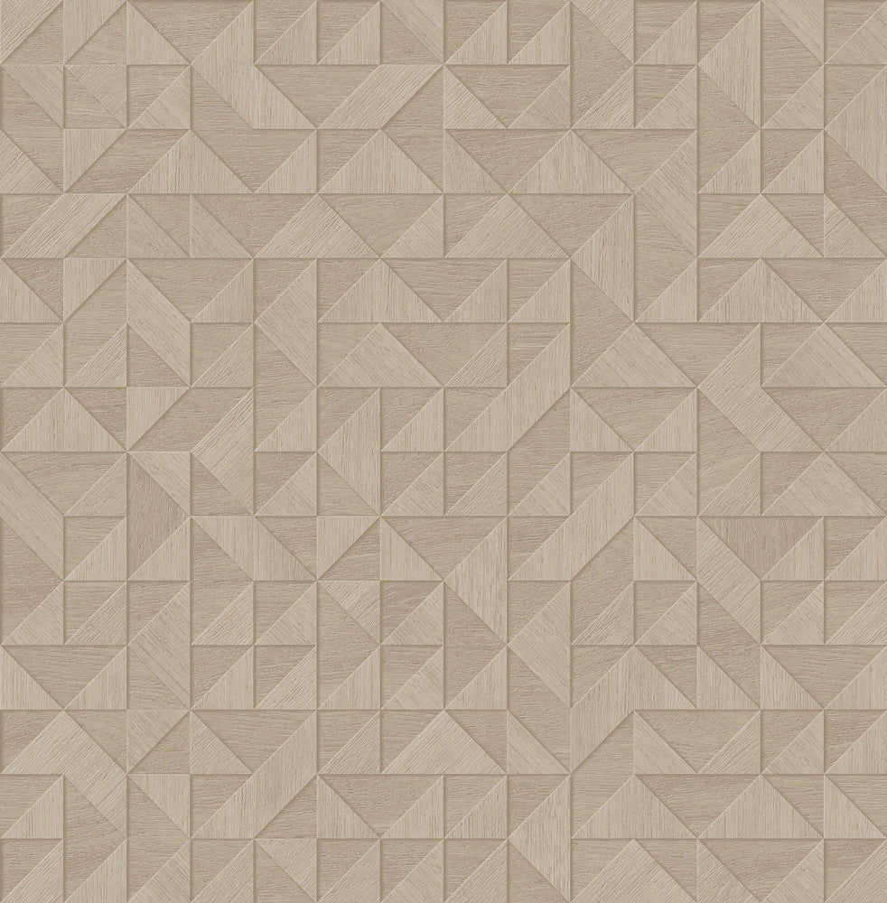 Gallerie Taupe Triangle Geometric Wallpaper by Decorline Architecture Covers about 56.4 square feet 20.5-in by 33-ft long roll Unpasted 20.9 - Fabric Carolina -