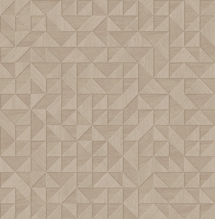 Gallerie Taupe Triangle Geometric Wallpaper by Decorline Architecture Covers about 56.4 square feet 20.5-in by 33-ft long roll Unpasted 20.9 - Fabric Carolina -