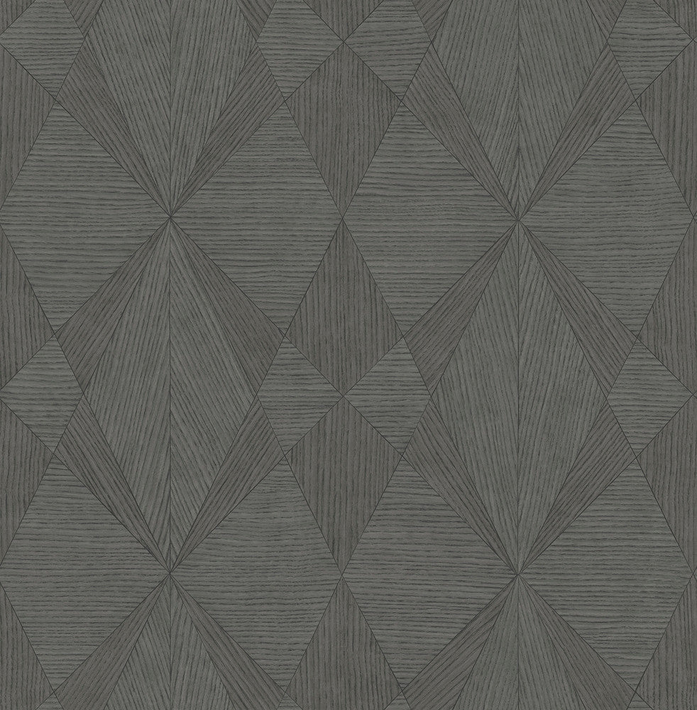 Intrinsic Dark Grey Textured Geometric Wallpaper by Decorline Architecture Covers about 56.4 square feet 20.5-in by 33-ft long roll Unpasted 20.9 - Fabric Carolina -
