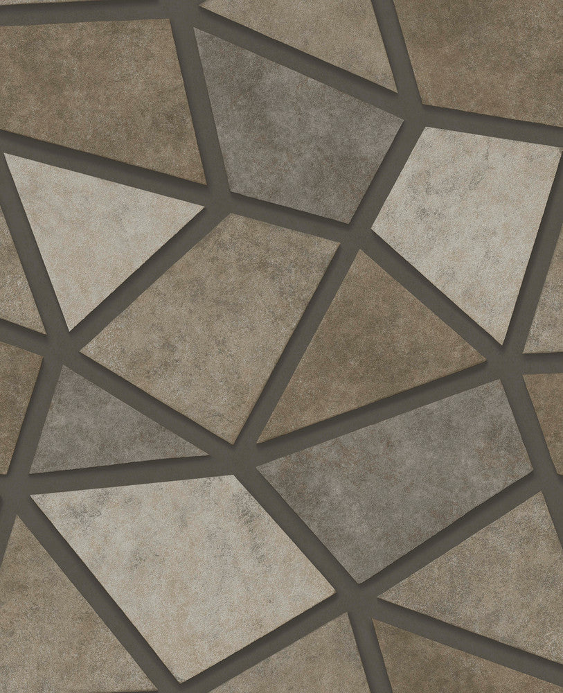 Coty Stone Geometric Patchwork Wallpaper by Decorline Architecture Covers about 56.4 square feet 20.5-in by 33-ft long roll Unpasted 25 - Fabric Carolina -