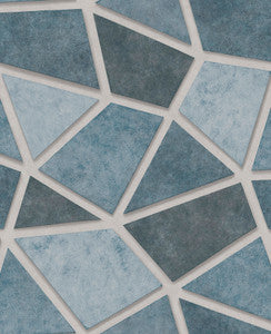 Coty Teal Geometric Patchwork Wallpaper by Decorline