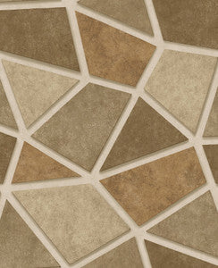Coty Brass Geometric Patchwork Wallpaper by Decorline