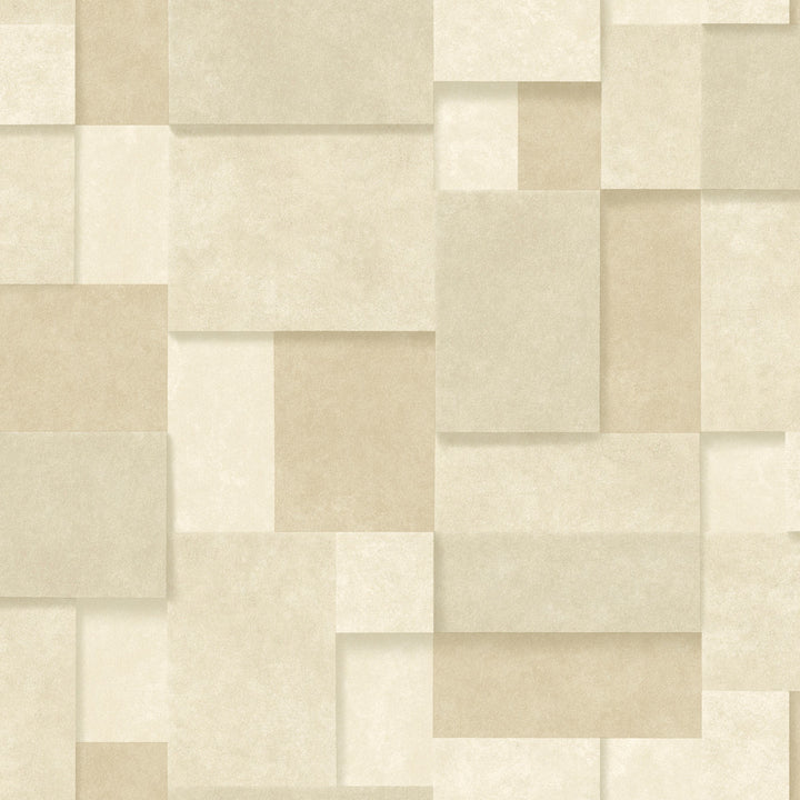 Duchamp Wheat Patchwork Metallic Wallpaper by Decorline Architecture Covers about 56.4 square feet 20.5-in by 33-ft long roll Unpasted 20.9 - Fabric Carolina -