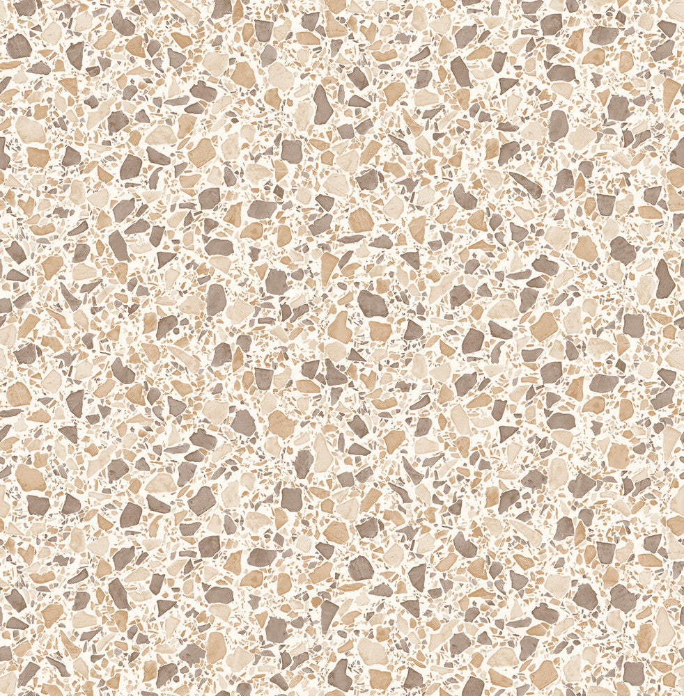 Aldrich Beige Terrazzo Wallpaper by Fine Decor Medley Covers about 56.4 square feet 20.5-in by 33-ft long roll Unpasted 20.9 - Fabric Carolina -