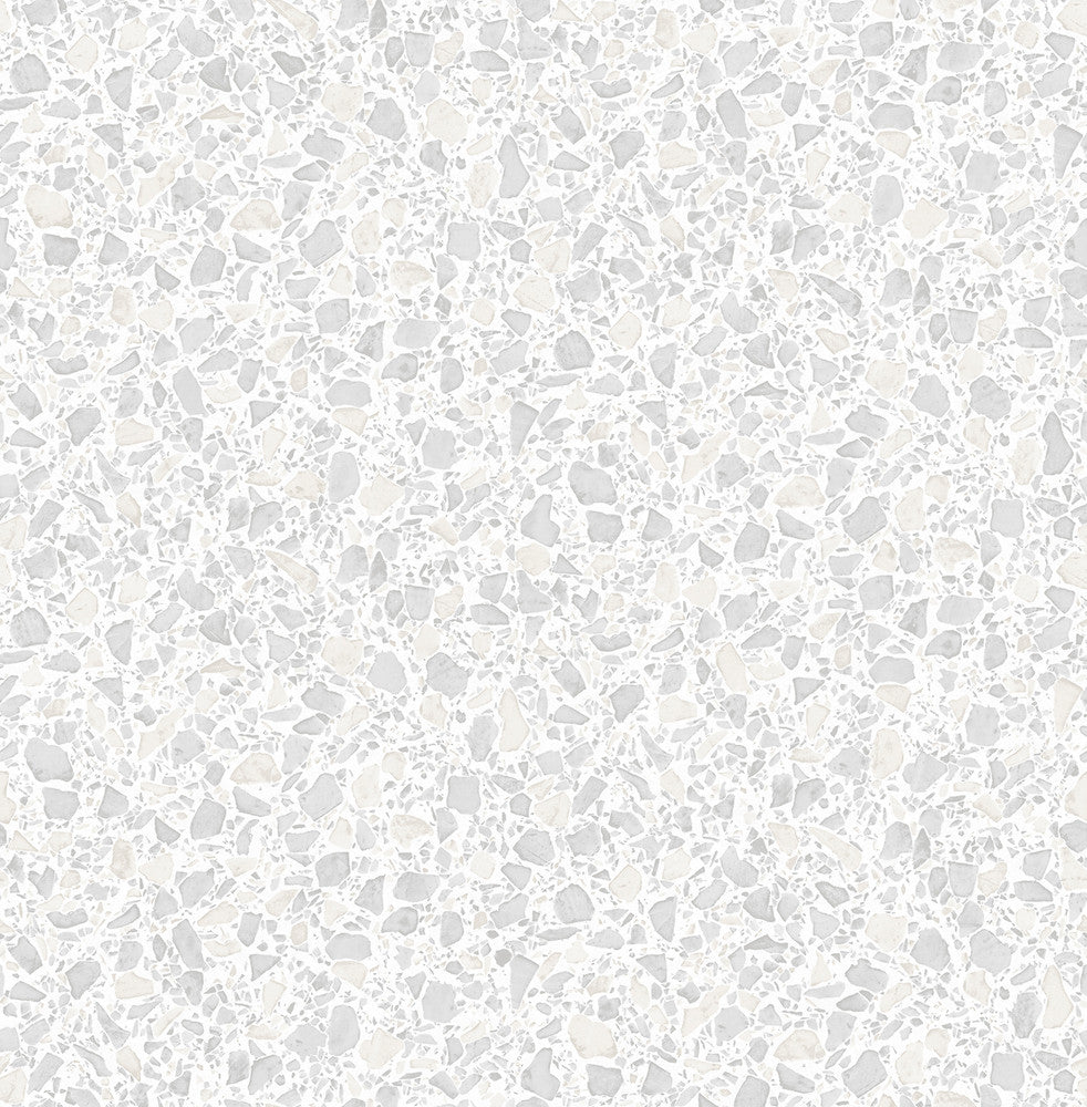Aldrich White Terrazzo Wallpaper by Fine Decor Medley Covers about 56.4 square feet 20.5-in by 33-ft long roll Unpasted 20.9 - Fabric Carolina -