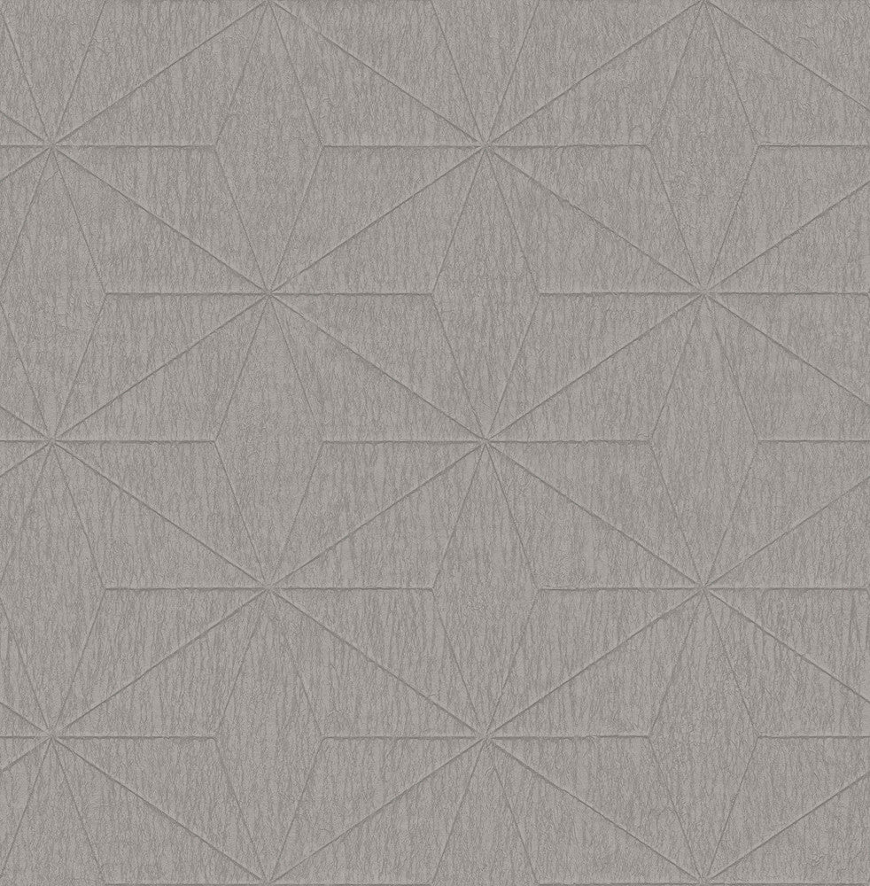 Bernice Taupe Geometric Wallpaper by Fine Decor Medley Covers about 56.4 square feet 20.5-in by 33-ft long roll Unpasted 20.9 - Fabric Carolina -