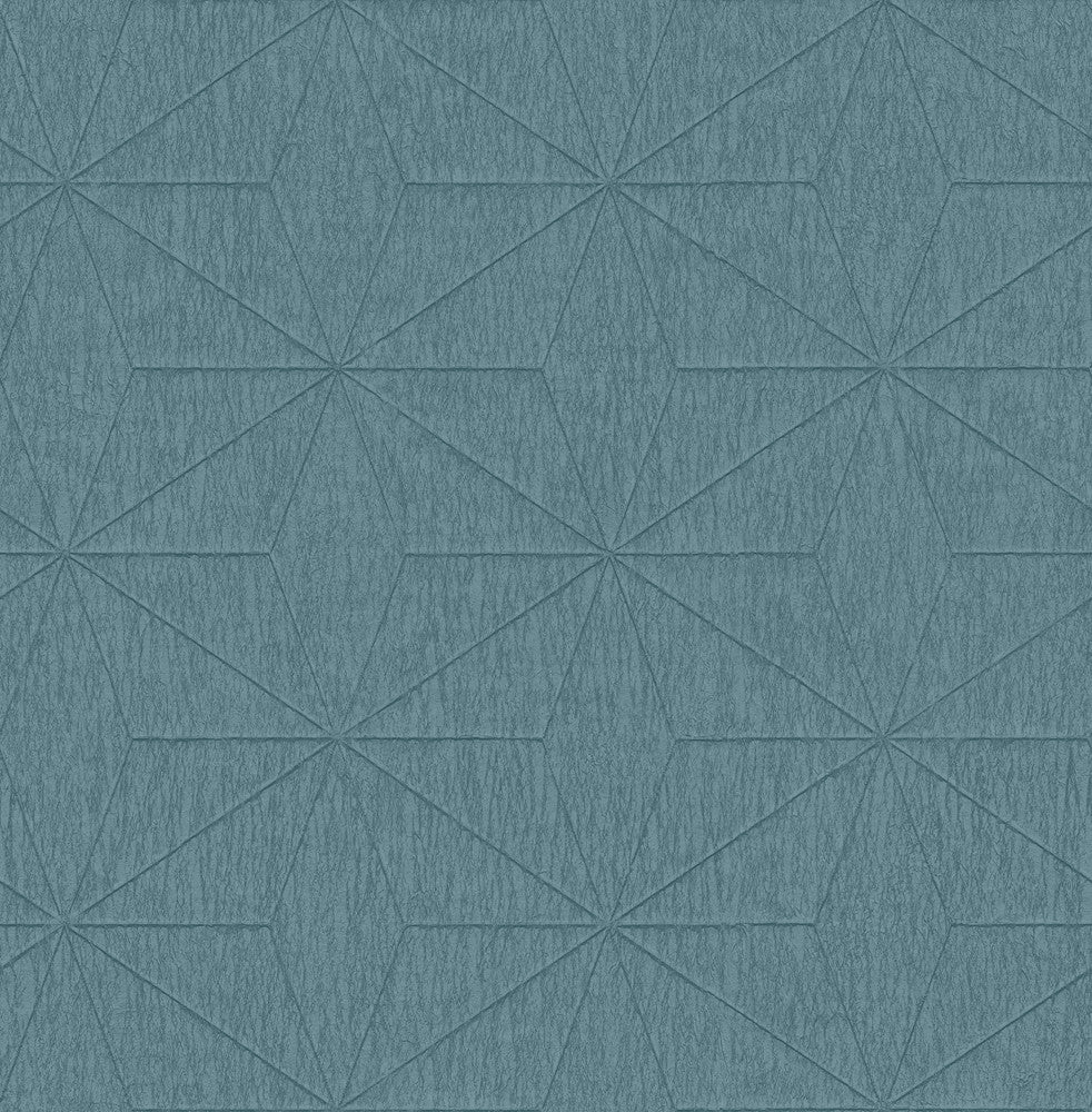 Bernice Teal Geometric Wallpaper by Fine Decor Medley Covers about 56.4 square feet 20.5-in by 33-ft long roll Unpasted 20.9 - Fabric Carolina -