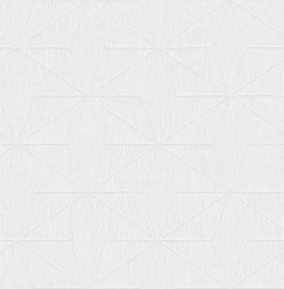 Bernice White Geometric Wallpaper by Fine Decor Medley Covers about 56.4 square feet 20.5-in by 33-ft long roll Unpasted 20.9 - Fabric Carolina -