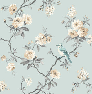 Chinoiserie Blue Floral Wallpaper by Fine Decor