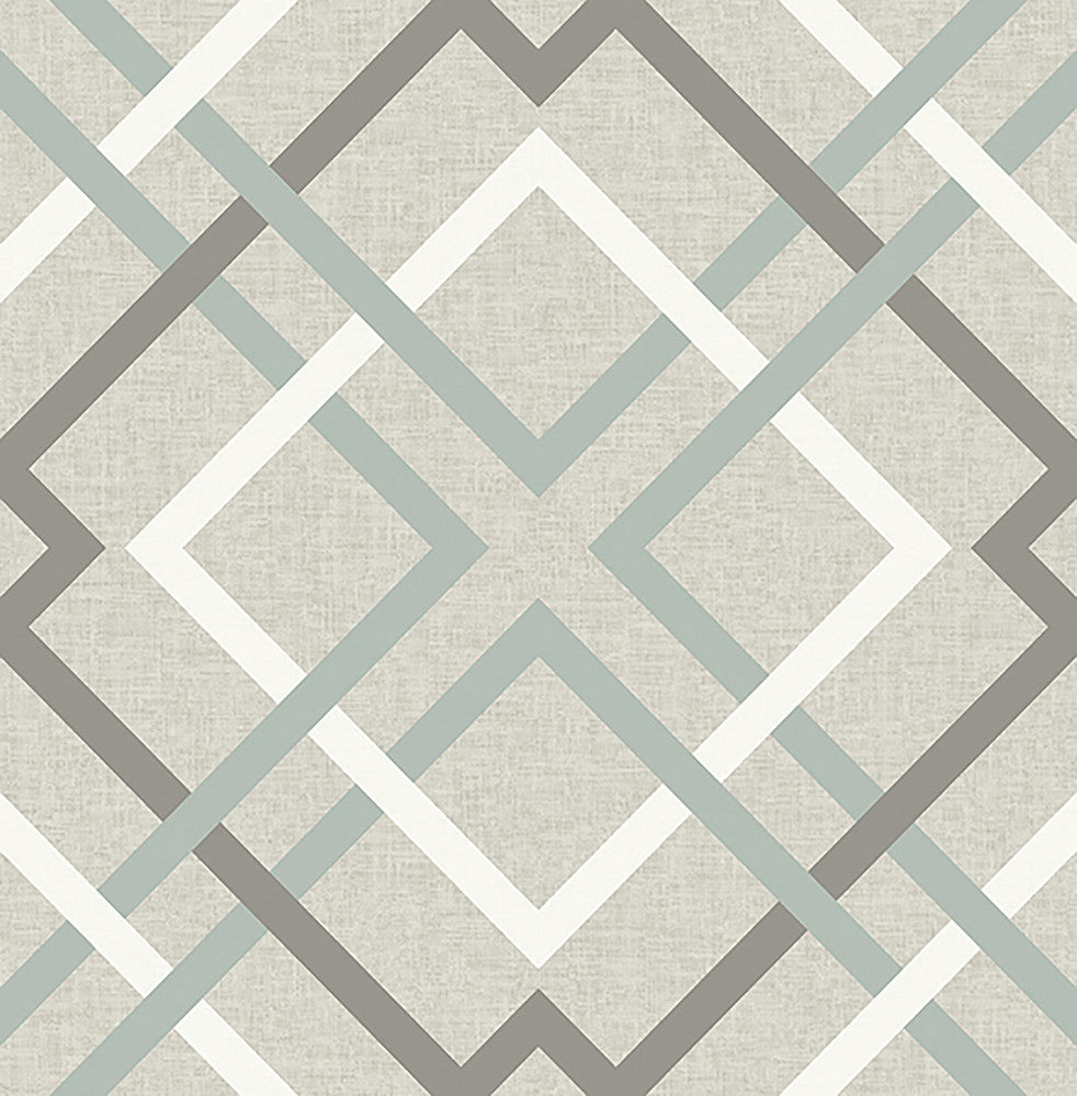 Saltire Emile Taupe Lattice Wallpaper by A-Street Prints Perennial Covers about 56.4 square feet 20.5-in by 33-ft long roll Unpasted 20.9 - Fabric Carolina -
