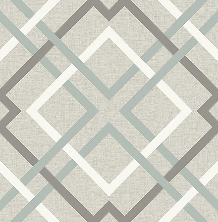 Saltire Emile Taupe Lattice Wallpaper by A-Street Prints Perennial Covers about 56.4 square feet 20.5-in by 33-ft long roll Unpasted 20.9 - Fabric Carolina -
