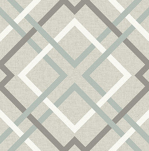 Saltire Emile Taupe Lattice Wallpaper by A-Street Prints