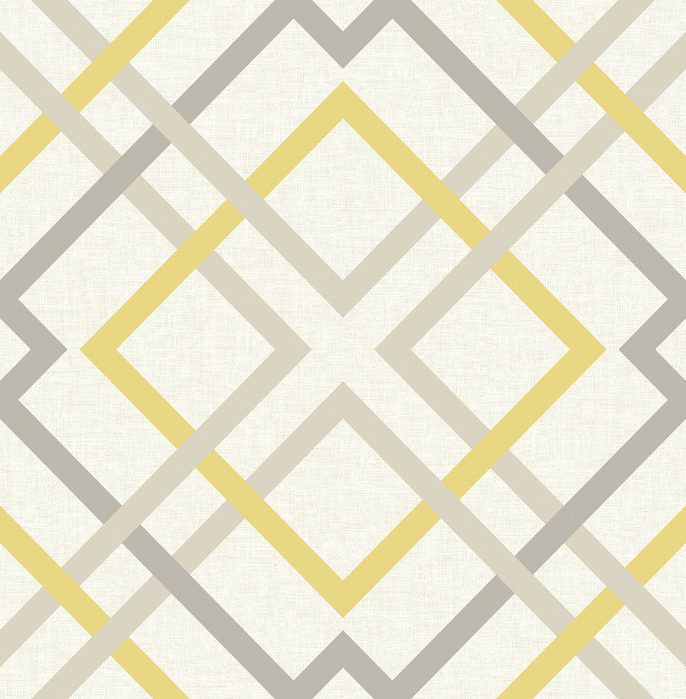 Saltire Emile Yellow Lattice Wallpaper by A-Street Prints Perennial Covers about 56.4 square feet 20.5-in by 33-ft long roll Unpasted 20.9 - Fabric Carolina -