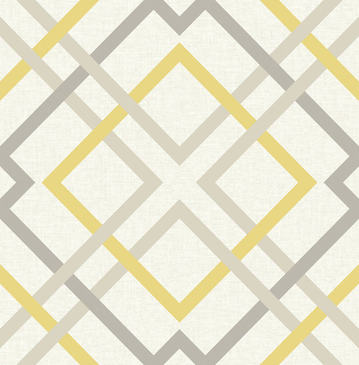 Saltire Emile Yellow Lattice Wallpaper by A-Street Prints Perennial Covers about 56.4 square feet 20.5-in by 33-ft long roll Unpasted 20.9 - Fabric Carolina -