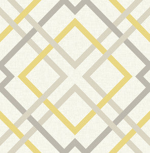 Saltire Emile Yellow Lattice Wallpaper by A-Street Prints