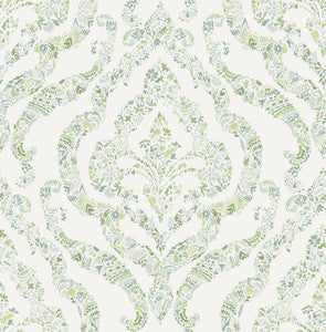 Featherton Light Green Floral Damask Wallpaper by A-Street Prints
