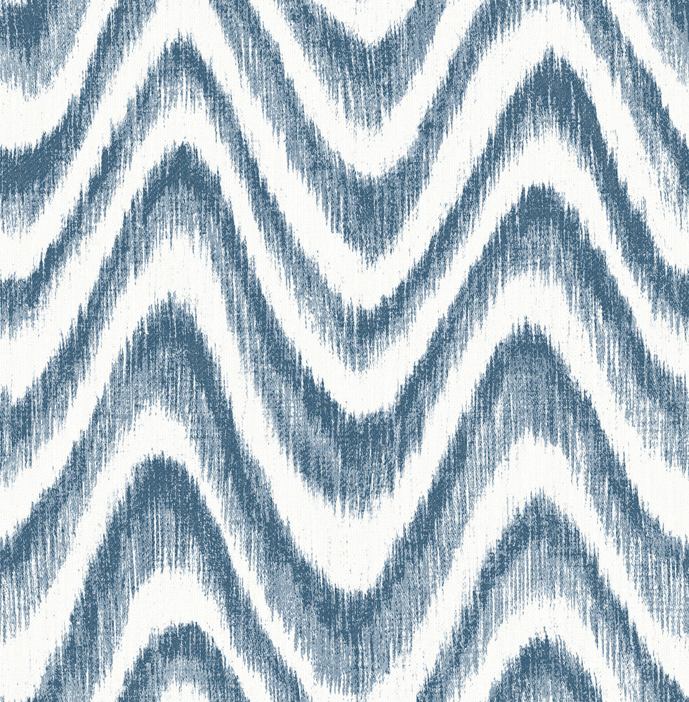 Bargello Blue Faux Grasscloth Wave Wallpaper by A-Street Prints Perennial Covers about 56.4 square feet 20.5-in by 33-ft long roll Unpasted 20.9 - Fabric Carolina -