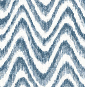 Bargello Blue Faux Grasscloth Wave Wallpaper by A-Street Prints