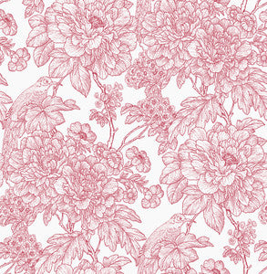 Birds of Paradise Breeze Red Floral Wallpaper by A-Street Prints