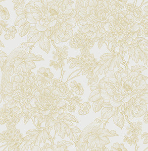 Birds of Paradise Breeze Mustard Floral Wallpaper by A-Street Prints