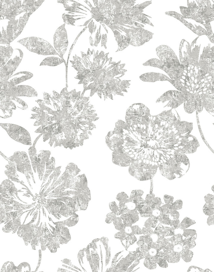 Folia Taupe Floral Wallpaper by A-Street Prints Perennial Covers about 56.4 square feet 20.5-in by 33-ft long roll Unpasted 26 - Fabric Carolina -
