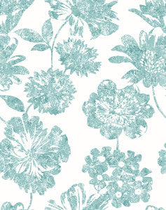 Folia Aqua Floral Wallpaper by A-Street Prints
