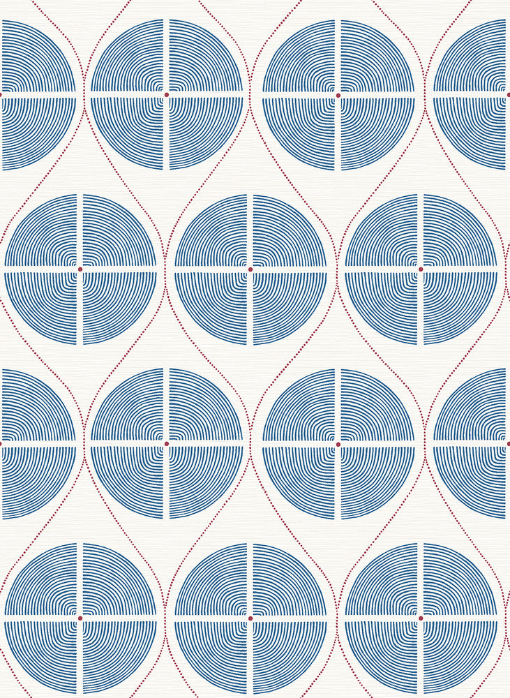 Luminary Blue Ogee Wallpaper by A-Street Prints Perennial Covers about 56.4 square feet 20.5-in by 33-ft long roll Unpasted 27.9 - Fabric Carolina -