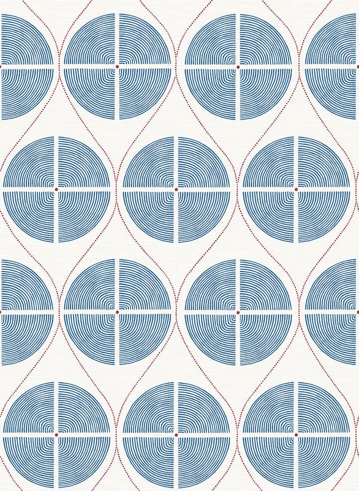Luminary Blue Ogee Wallpaper by A-Street Prints Perennial Covers about 56.4 square feet 20.5-in by 33-ft long roll Unpasted 27.9 - Fabric Carolina -