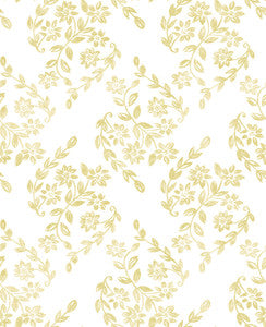 Arabesque Mustard Floral Trail Wallpaper by A-Street Prints
