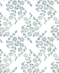 Arabesque Teal Floral Trail Wallpaper by A-Street Prints