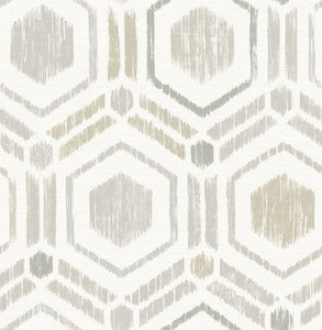 Borneo Light Grey Geometric Grasscloth Wallpaper by A-Street Prints