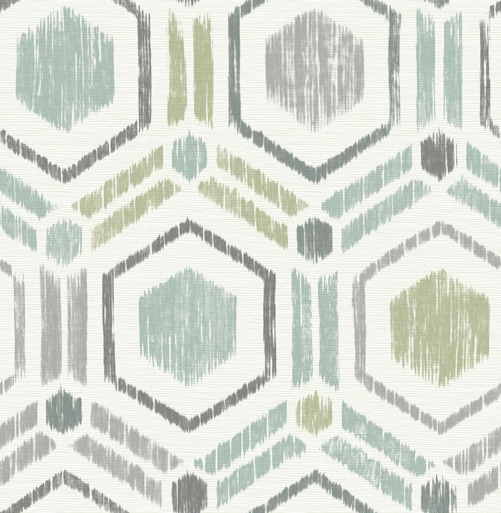 Borneo Light Green Geometric Grasscloth Wallpaper by A-Street Prints Perennial Covers about 56.4 square feet 20.5-in by 33-ft long roll Unpasted 20.9 - Fabric Carolina -
