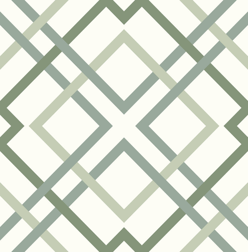 Saltire Emile Green Lattice Wallpaper by A-Street Prints Perennial Covers about 56.4 square feet 20.5-in by 33-ft long roll Unpasted 20.9 - Fabric Carolina -