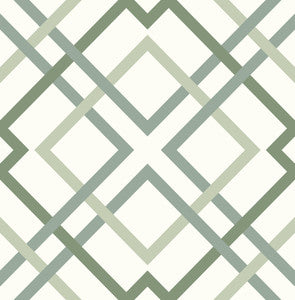 Saltire Emile Green Lattice Wallpaper by A-Street Prints