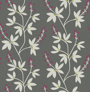 Linnea Elsa Charcoal Botanical Trail Wallpaper by A-Street Prints
