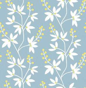 Linnea Elsa Light Blue Botanical Trail Wallpaper by A-Street Prints