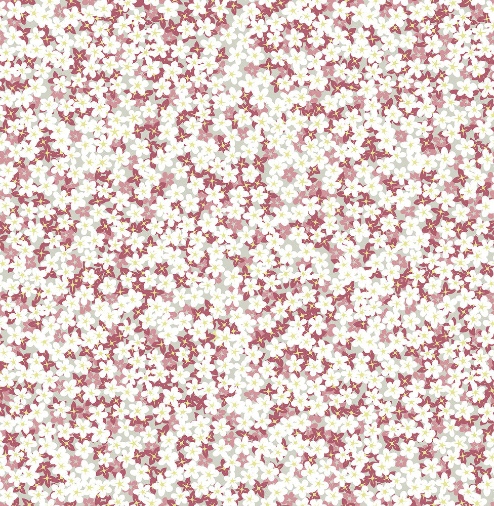 Giverny Pink Miniature Floral Wallpaper by A-Street Prints Perennial Covers about 56.4 square feet 20.5-in by 33-ft long roll Unpasted 20.9 - Fabric Carolina -