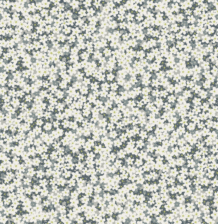 Giverny Grey Miniature Floral Wallpaper by A-Street Prints Perennial Covers about 56.4 square feet 20.5-in by 33-ft long roll Unpasted 20.9 - Fabric Carolina -