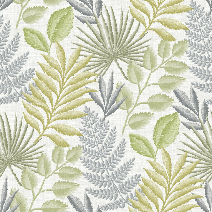Palomas Grey Botanical Wallpaper by A-Street Prints Perennial Covers about 60.8 square feet 27-in by 27-ft long roll Unpasted 27 - Fabric Carolina -
