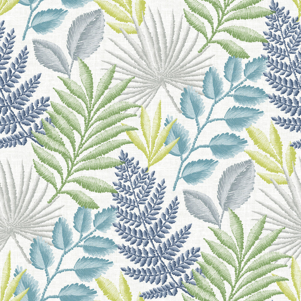 Palomas Multicolor Botanical Wallpaper by A-Street Prints Perennial Covers about 60.8 square feet 27-in by 27-ft long roll Unpasted 27 - Fabric Carolina -