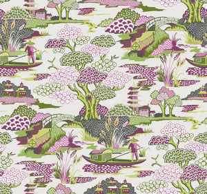 Joy De Vie Magenta Toile Wallpaper by A-Street Prints